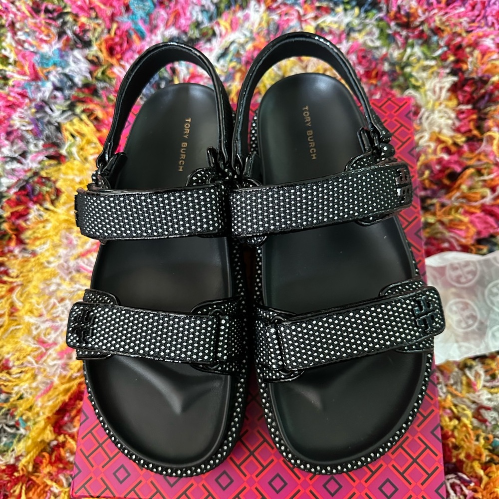 TORY BURCH KIRA SPORT SANDAL/ Perfect Black/New Ivory